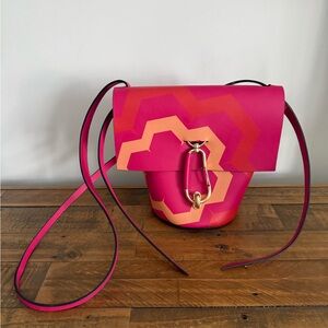 Zac Posen Pink Geometric Leather Crossbody Bag